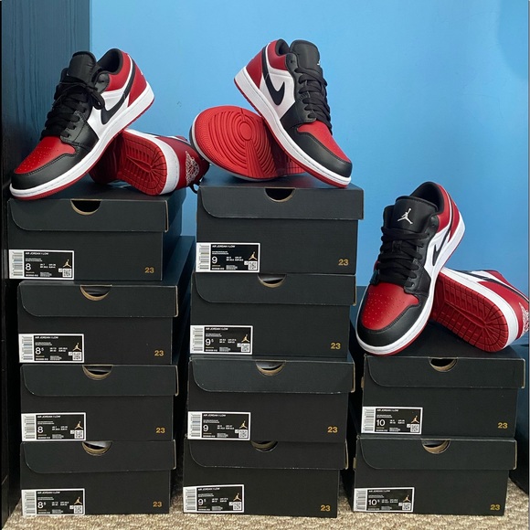 Jordan 1 Low Bred Toe (sizes 8,8.5,9,9.5,10,10.5) - Picture 1 of 4